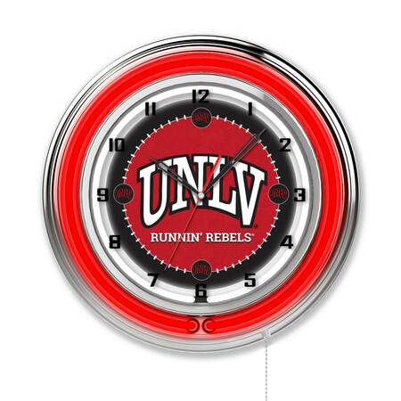 University of Nevada Las Vegas Double Neon 19"" Clock (UNLV) -  HOLLAND BAR STOOL CO, Clk19UNevLV